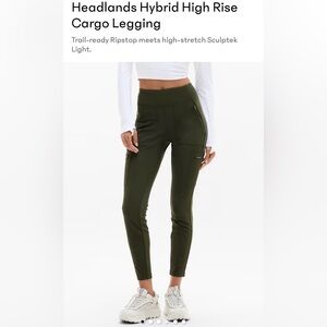 Athleta Headlands Hybrid High Rise Cargo Legging - Olive Green